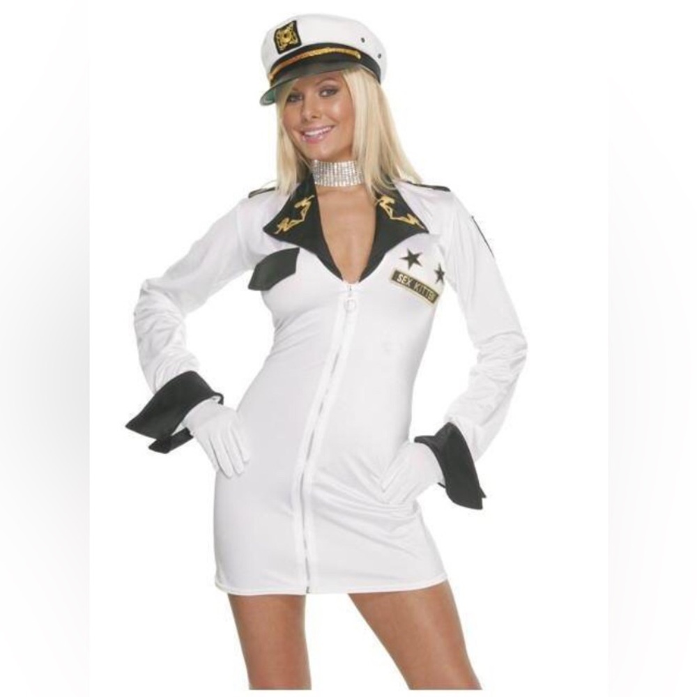 Hollywood Style Costumes. Woman’s S/M SAILOR DRESS/COSTUME Front Zip